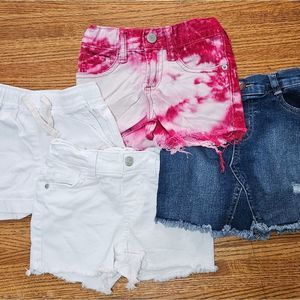 3T Girls Shorts/ Skirt 4 Shorts Bundle Gap, Crew Cuts, Cat & Jack, Garanimals